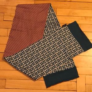 Hermes double faced long silk scarf.